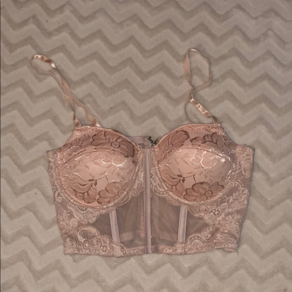 Beige, zipped back, corset